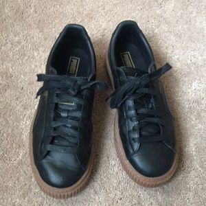 Black Puma basket sneakers size 9